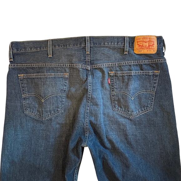 Levis 569 Jeans Mens Size 44x32 Blue Loose Fit Straight Leg 100% Cotton Casual - Picture 3 of 11